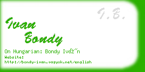 ivan bondy business card